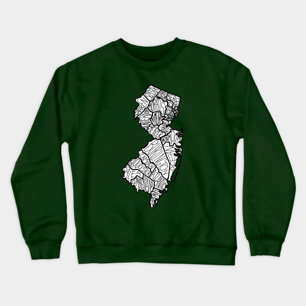 New Jersey map Crewneck Sweatshirt by calenbundalas